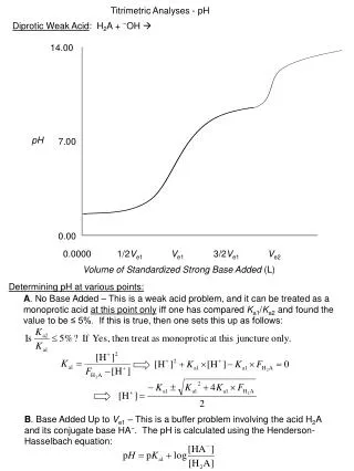 Titrimetric Analyses - pH