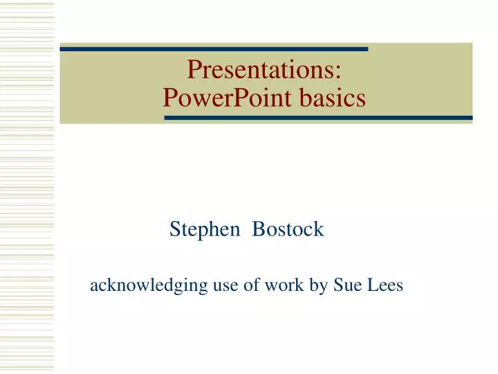 presentations powerpoint basics