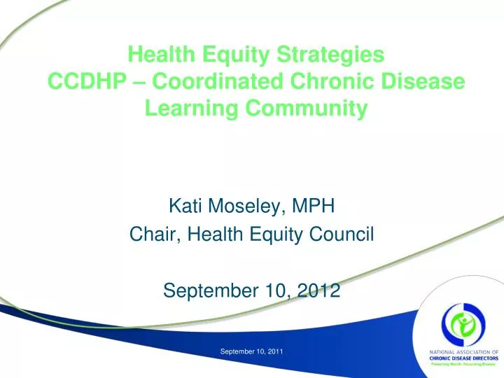 health equity strategies ccdhp coordinated chronic disease learning community