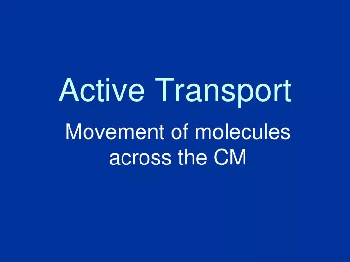 active transport