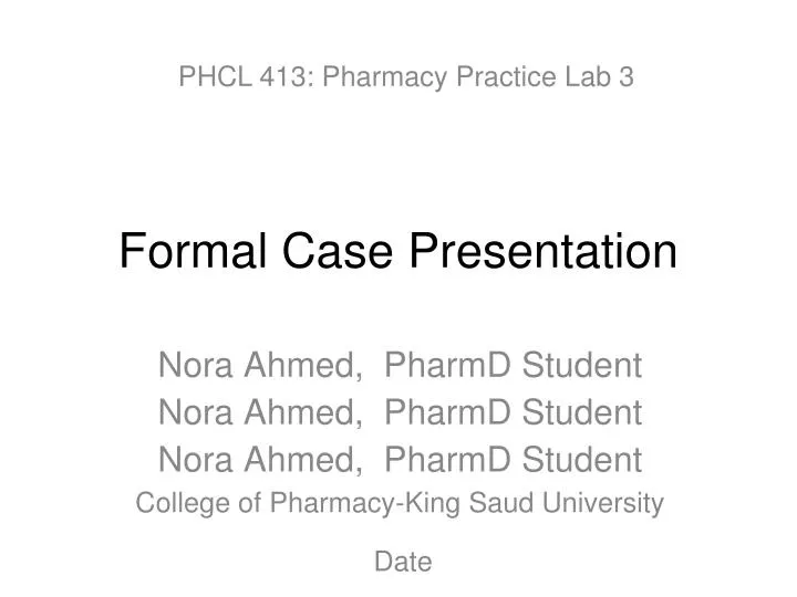 formal case presentation