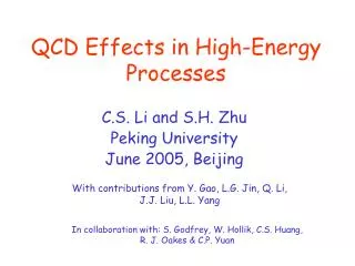 QCD Effects in High-Energy Processes