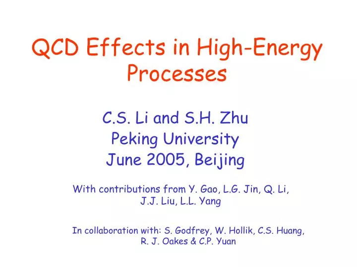 qcd effects in high energy processes
