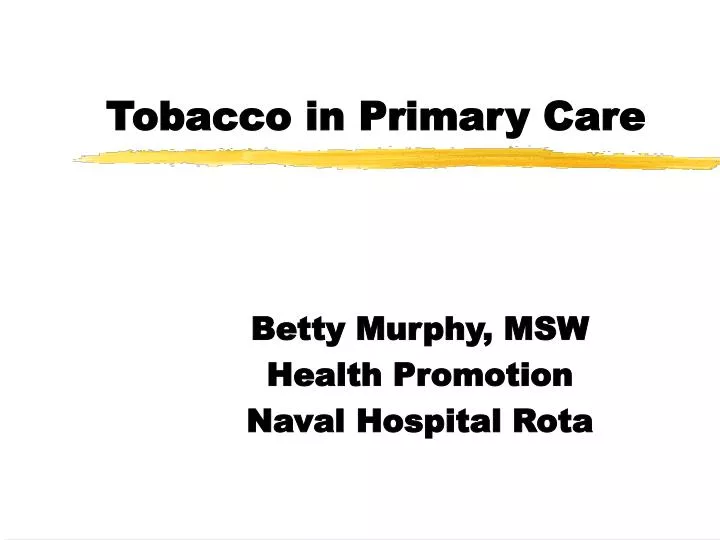 tobacco in primary care