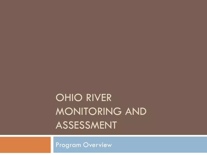 ohio river monitoring and assessment