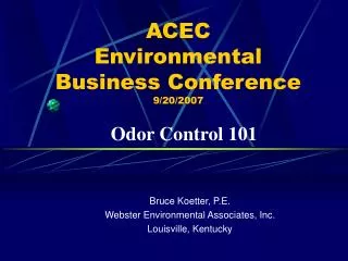 ACEC Environmental Business Conference 9/20/2007