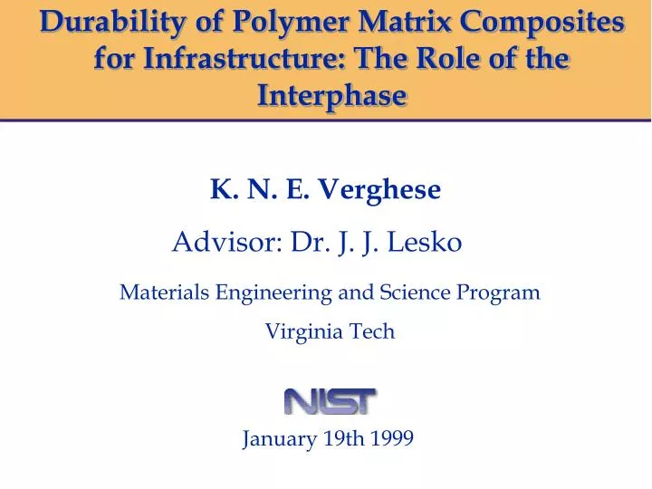 durability of polymer matrix composites for infrastructure the role of the interphase