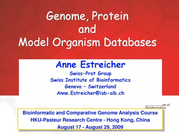 genome protein and model organism databases
