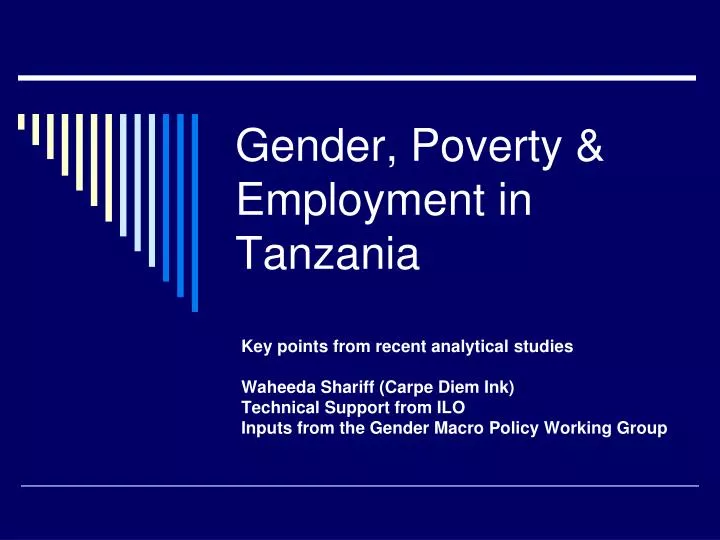 gender poverty employment in tanzania
