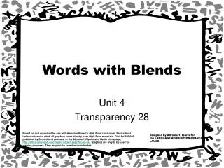 Words with Blends