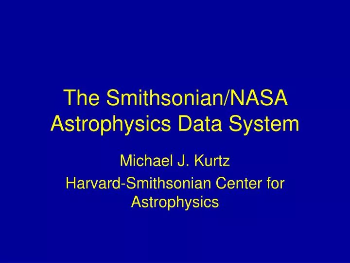 the smithsonian nasa astrophysics data system