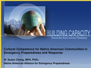 Cultural Competence for Native American Communities in Emergency Preparedness and Response