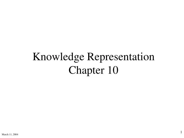 knowledge representation chapter 10