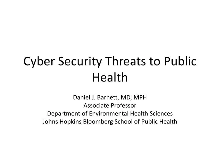 cyber security threats to public health
