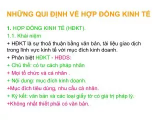 nh ng qui nh v h p ng kinh t