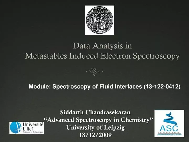 data analysis in metastables induced electron spectroscopy