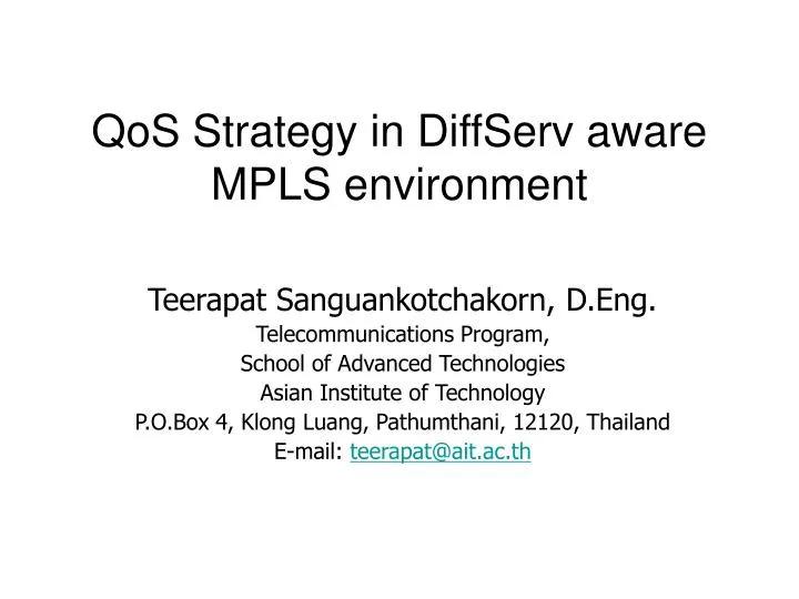 qos strategy in diffserv aware mpls environment