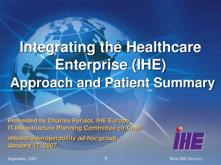 integrating the healthcare enterprise ihe approach and patient summary