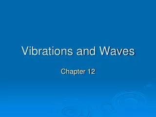 vibrations and waves