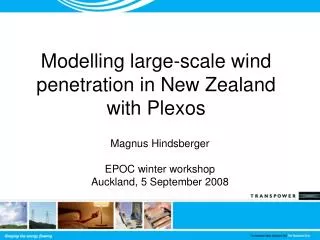 Modelling large-scale wind penetration in New Zealand with Plexos