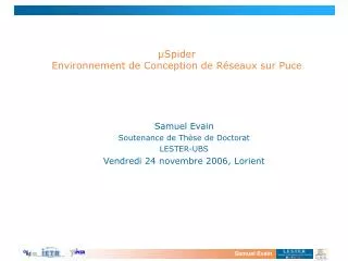 spider environnement de conception de r seaux sur puce