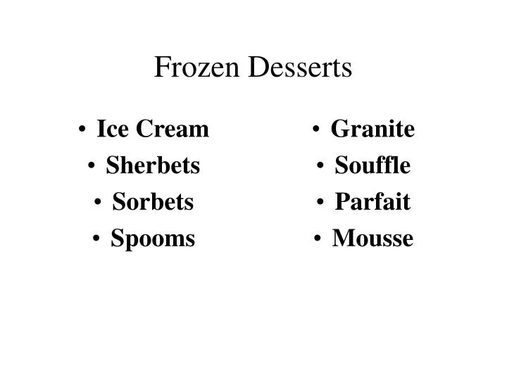 frozen desserts