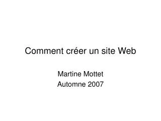 comment cr er un site web