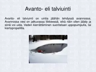 avanto eli talviuinti