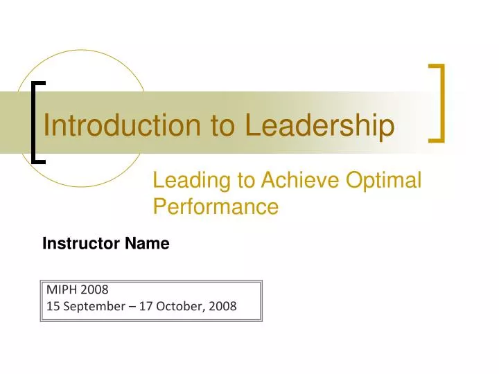 introduction to leadership