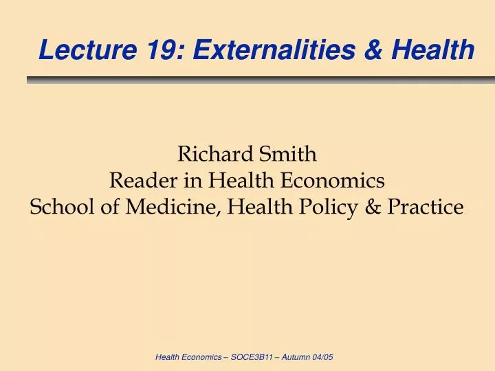 lecture 19 externalities health