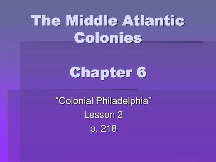 the middle atlantic colonies chapter 6
