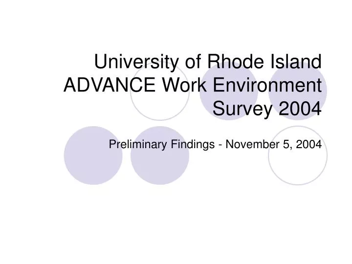 university of rhode island advance work environment survey 2004
