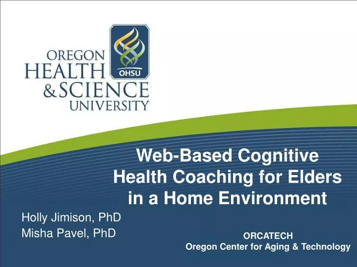 web based cognitive health coaching for elders in a home environment