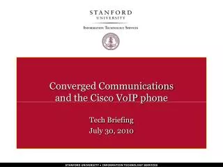 Converged Communications and the Cisco VoIP phone