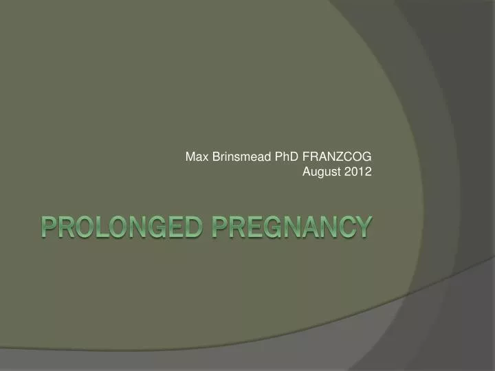 max brinsmead phd franzcog august 2012