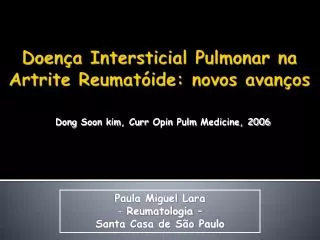 dong soon kim curr opin pulm medicine 2006