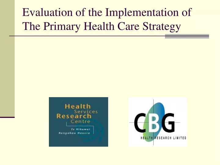evaluation of the implementation of the primary health care strategy