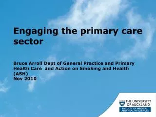 Engaging the primary care sector
