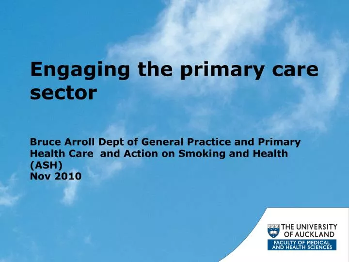 engaging the primary care sector
