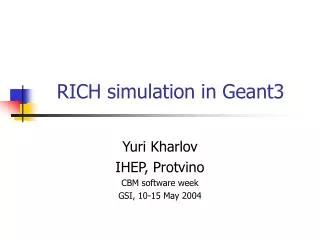 RICH simulation in Geant3