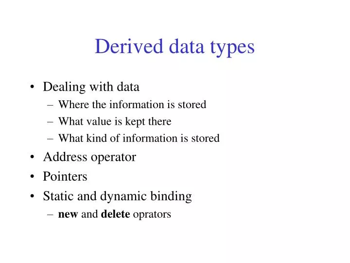 derived data types