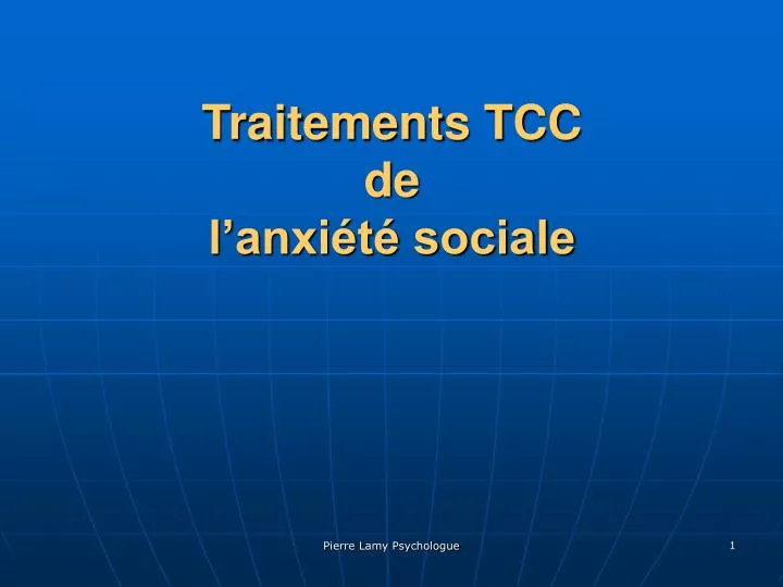 traitements tcc de l anxi t sociale