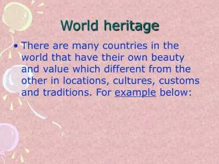 World heritage