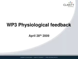 WP3 Physiological feedback