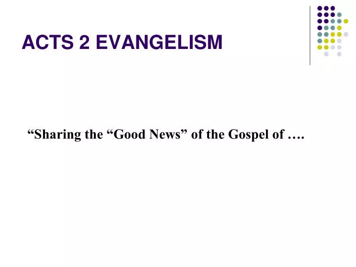 acts 2 evangelism