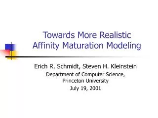 Towards More Realistic Affinity Maturation Modeling
