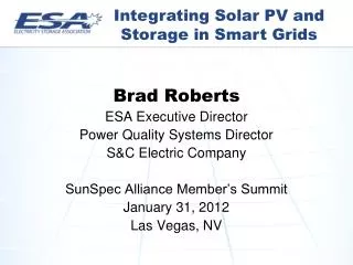 Integrating Solar PV and Storage in Smart Grids