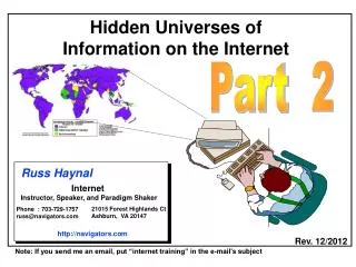 Hidden Universes of Information on the Internet