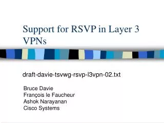 Support for RSVP in Layer 3 VPNs
