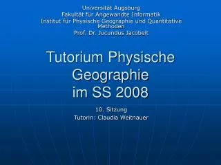 tutorium physische geographie im ss 2008